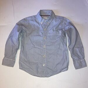 Size 4 blue and white striped long sleeves dress up button up shirt, Carter’s